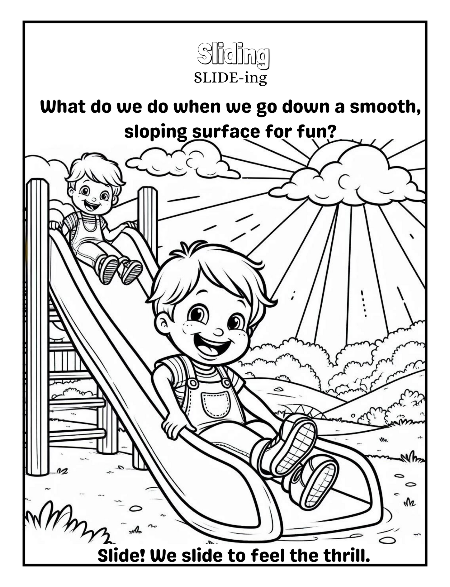 Adventures in Learning: a playground school activity coloring book