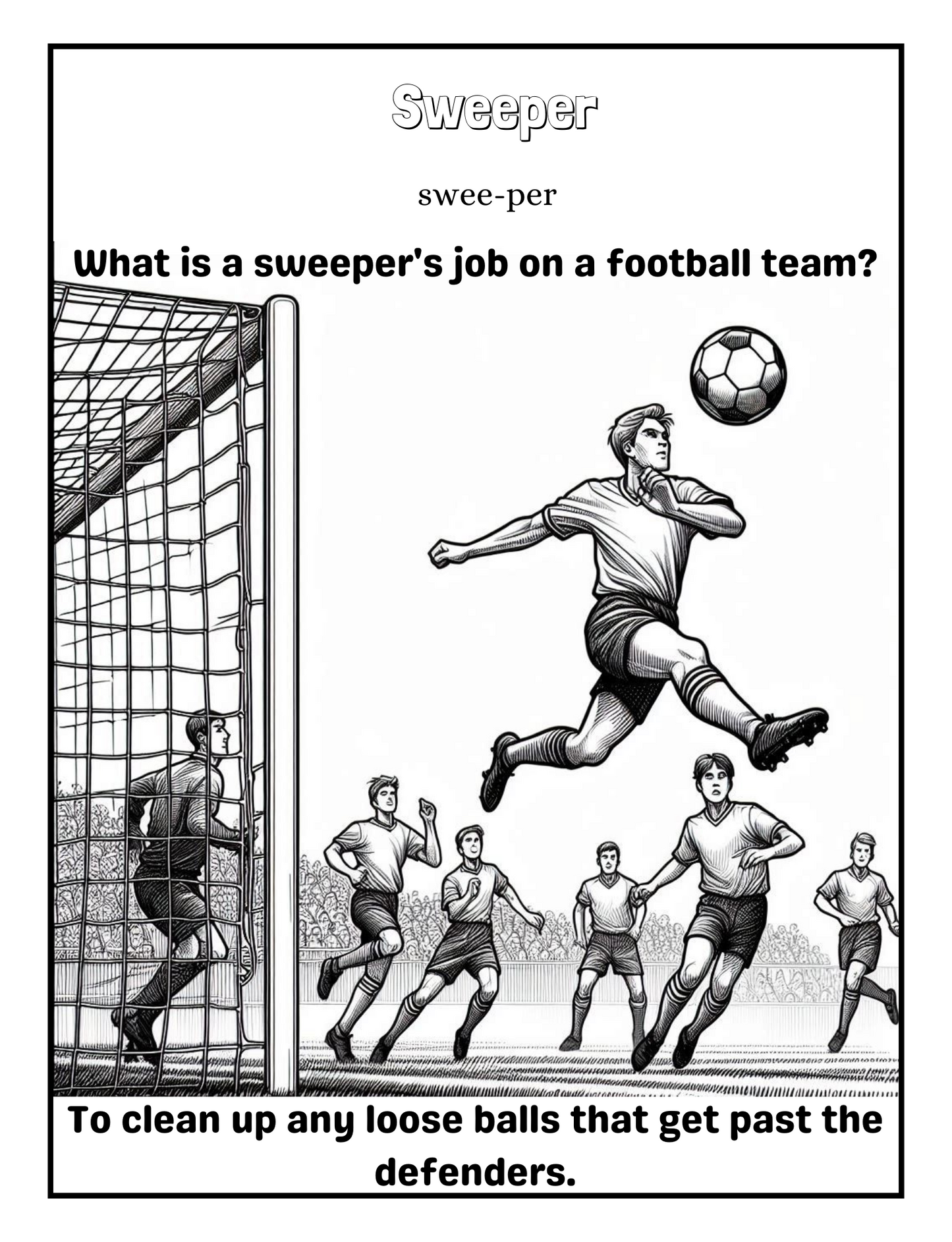 Football fun: guardians of the goal coloring book