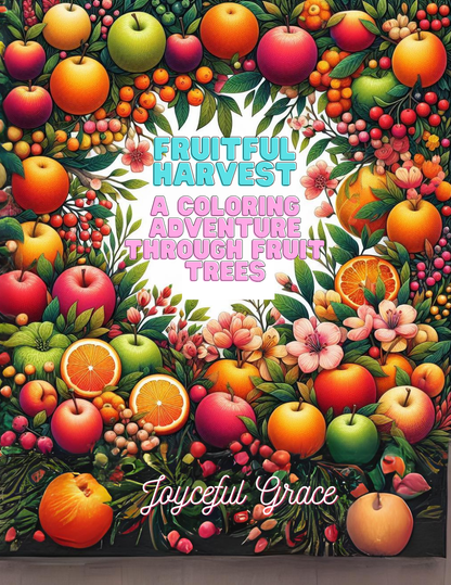 Fruitful Harvest: a coloring adventure through fruit trees