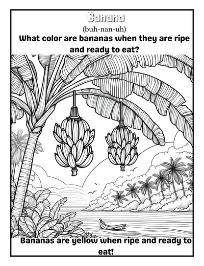 Fruitful Harvest: a coloring adventure through fruit trees