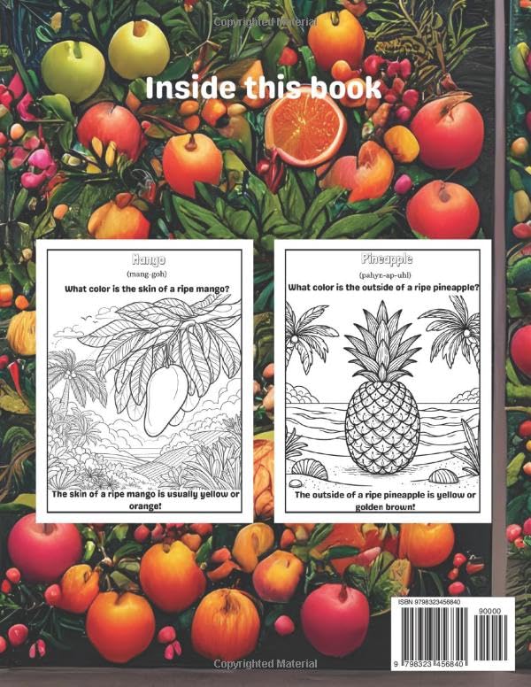 Fruitful Harvest: a coloring adventure through fruit trees